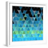 Blue Triangles Pattern-Maksim Krasnov-Framed Art Print