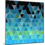 Blue Triangles Pattern-Maksim Krasnov-Mounted Art Print