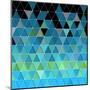 Blue Triangles Pattern-Maksim Krasnov-Mounted Art Print