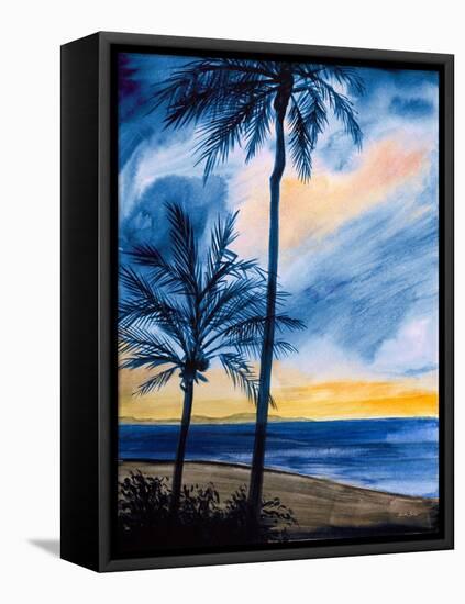Blue Tropic Nights I-Linda Baliko-Framed Stretched Canvas