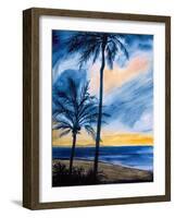 Blue Tropic Nights I-Linda Baliko-Framed Art Print