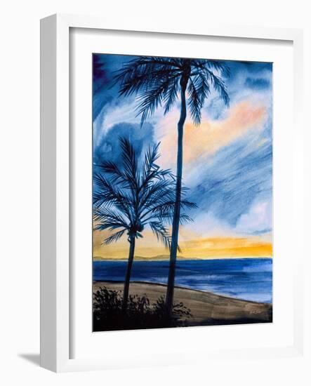 Blue Tropic Nights I-Linda Baliko-Framed Art Print