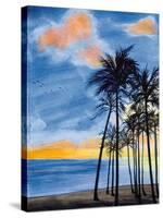 Blue Tropic Nights II-Linda Baliko-Stretched Canvas