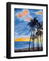 Blue Tropic Nights II-Linda Baliko-Framed Art Print