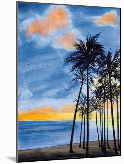 Blue Tropic Nights II-Linda Baliko-Mounted Art Print