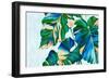 Blue Tropical Leaves I-Alex Black-Framed Premium Giclee Print