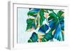 Blue Tropical Leaves I-Alex Black-Framed Premium Giclee Print