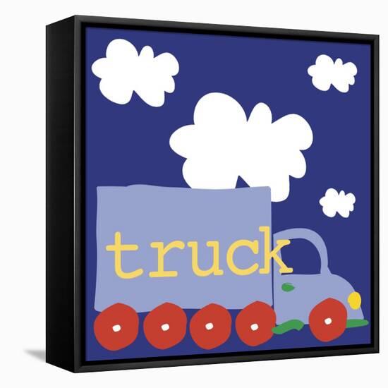 Blue Truck-Erin Clark-Framed Stretched Canvas