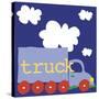 Blue Truck-Erin Clark-Stretched Canvas