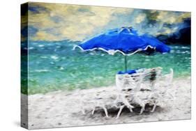 Blue Umbrella - In the Style of Oil Painting-Philippe Hugonnard-Stretched Canvas