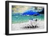 Blue Umbrella - In the Style of Oil Painting-Philippe Hugonnard-Framed Giclee Print
