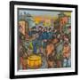 Blue-Uniformed Members of the Salvation Army Singing, Playing their Instruments and Saving Souls-Ronald Ginther-Framed Giclee Print