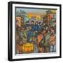 Blue-Uniformed Members of the Salvation Army Singing, Playing their Instruments and Saving Souls-Ronald Ginther-Framed Giclee Print