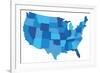 Blue USA State Map-chuckstock-Framed Art Print