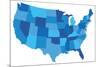 Blue USA State Map-chuckstock-Mounted Art Print