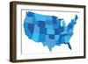 Blue USA State Map-chuckstock-Framed Art Print