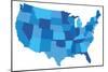 Blue USA State Map-chuckstock-Mounted Art Print