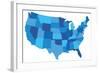 Blue USA State Map-chuckstock-Framed Art Print