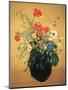 Blue Vase of Flowers-unknown Redon-Mounted Art Print