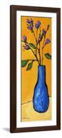 Blue Vase On Yellow-Patty Baker-Framed Art Print