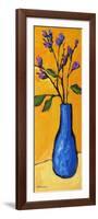 Blue Vase On Yellow-Patty Baker-Framed Art Print