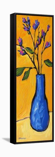 Blue Vase On Yellow-Patty Baker-Framed Stretched Canvas