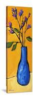 Blue Vase On Yellow-Patty Baker-Stretched Canvas