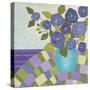 Blue Vase, Purple Flowers-Lisa Frances Judd-Stretched Canvas