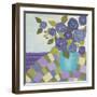 Blue Vase, Purple Flowers-Lisa Frances Judd-Framed Art Print