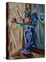 Blue Vase with Flowers, 1913-Olga Vladimirovna Rozanova-Stretched Canvas