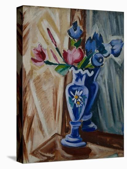 Blue Vase with Flowers, 1913-Olga Vladimirovna Rozanova-Stretched Canvas