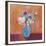 Blue Vase with Flowers-Nancy Ortenstone-Framed Giclee Print