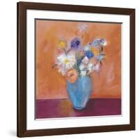 Blue Vase with Flowers-Nancy Ortenstone-Framed Giclee Print