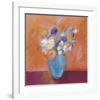 Blue Vase with Flowers-Nancy Ortenstone-Framed Giclee Print