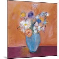 Blue Vase with Flowers-Nancy Ortenstone-Mounted Giclee Print