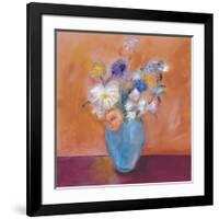 Blue Vase with Flowers-Nancy Ortenstone-Framed Giclee Print