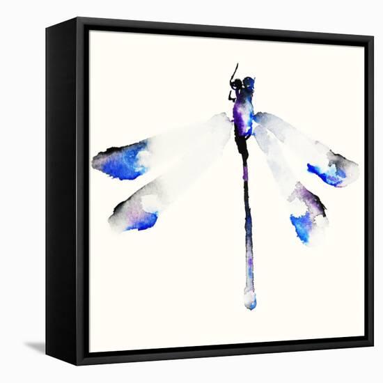 Blue & Violet Dragonfly-Karin Johannesson-Framed Stretched Canvas