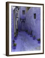 Blue Walkway, Morocco-Pietro Simonetti-Framed Premium Photographic Print