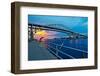 Blue Water Bridge at dusk, Port Huron, Michigan, USA-null-Framed Photographic Print