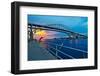 Blue Water Bridge at dusk, Port Huron, Michigan, USA-null-Framed Photographic Print