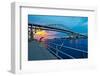 Blue Water Bridge at dusk, Port Huron, Michigan, USA-null-Framed Photographic Print