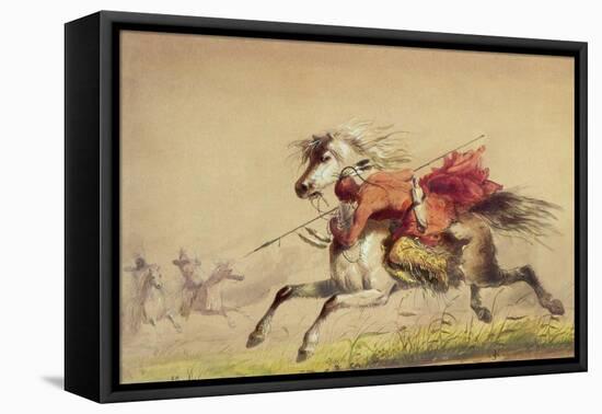 Blue Water Creek Battle, 1855-Alfred Jacob Miller-Framed Stretched Canvas