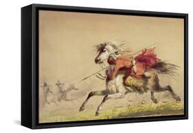 Blue Water Creek Battle, 1855-Alfred Jacob Miller-Framed Stretched Canvas