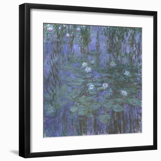 Blue Water Lilies, 1916-1919-Claude Monet-Framed Art Print