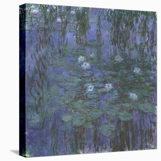 Blue Water Lilies, 1916-1919-Claude Monet-Stretched Canvas