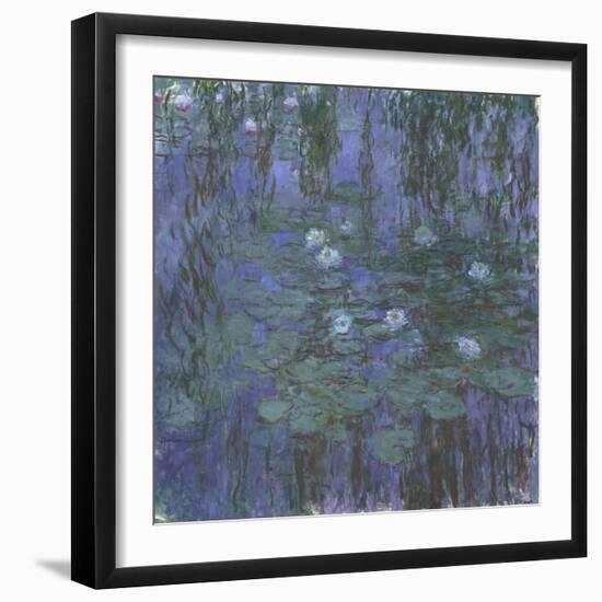 Blue Water Lilies, 1916-1919-Claude Monet-Framed Giclee Print