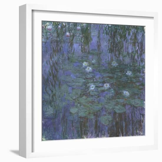 Blue Water Lilies, 1916-1919-Claude Monet-Framed Giclee Print