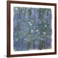 Blue Water Lilies Between, c.1916-1919-Claude Monet-Framed Premium Giclee Print