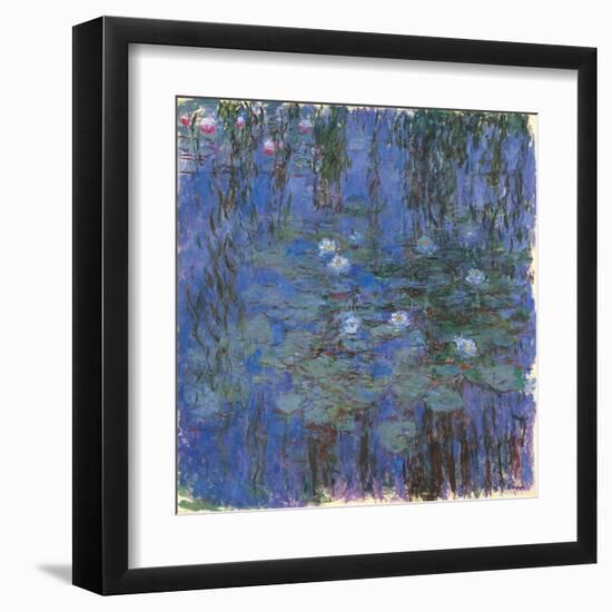 Blue Water Lilies-Claude Monet-Framed Art Print