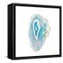 Blue Watercolor Agate Square-Susan Bryant-Framed Stretched Canvas